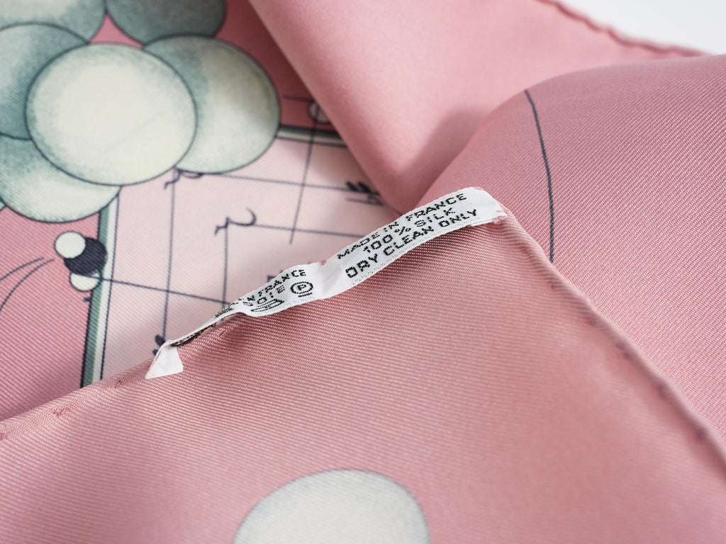 Hermes La Musique des Spheres 90 cm silk Scarf pink Carre music instrumental 35"