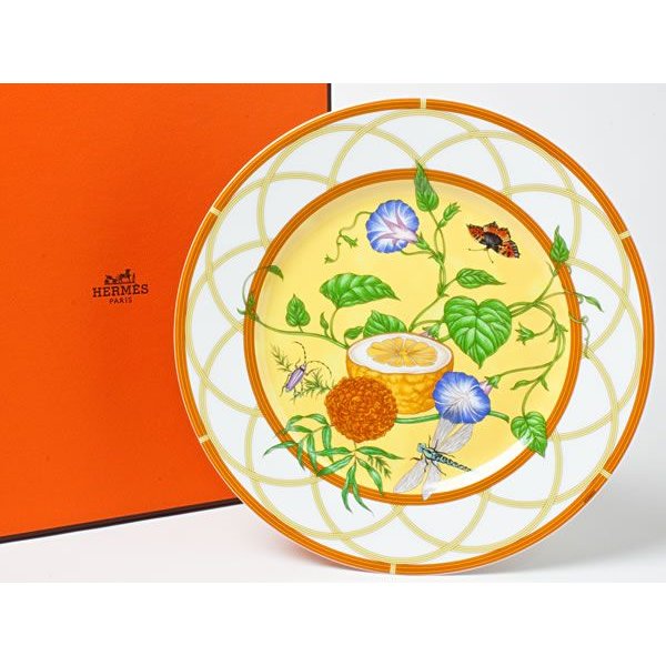 Hermes La Siesta Dessert Plate 8.75" porcelain 22.5 cm Dinnerware flower