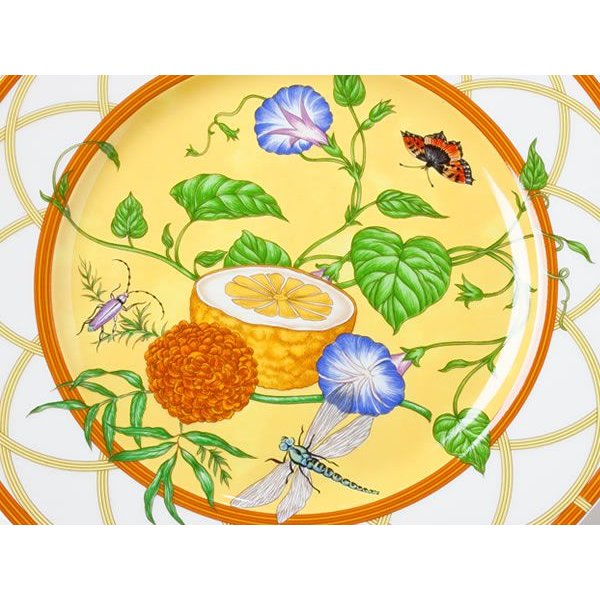 Hermes La Siesta Dessert Plate 8.75" porcelain 22.5 cm Dinnerware flower