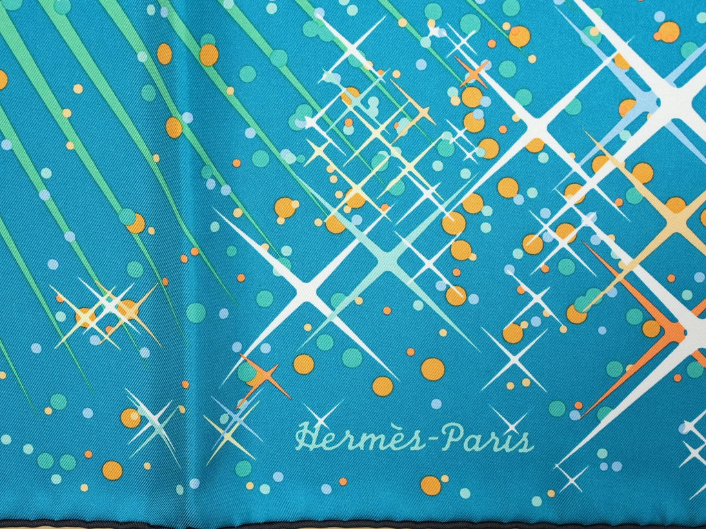 Hermes Magic Kelly by Dimitri Rybaltchenko 90 cm silk Scarf blue green bag Carre 35"
