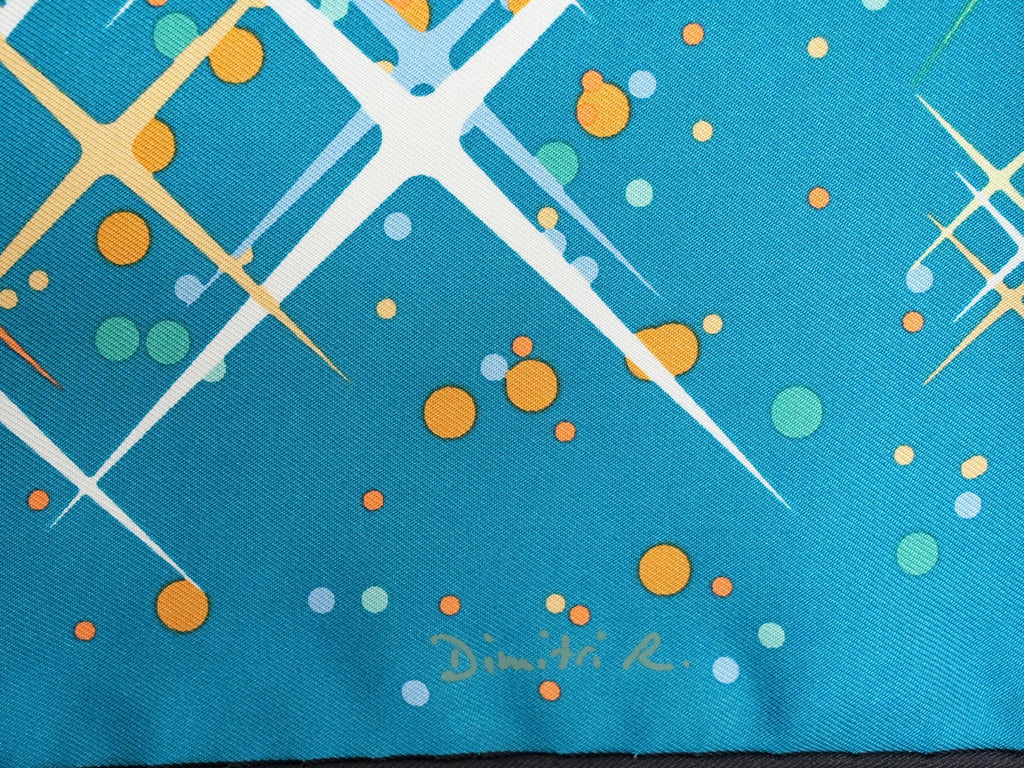 Hermes Magic Kelly by Dimitri Rybaltchenko 90 cm silk Scarf blue green bag Carre 35"