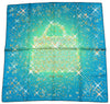 Hermes Magic Kelly by Dimitri Rybaltchenko 90 cm silk Scarf blue green bag Carre 35"