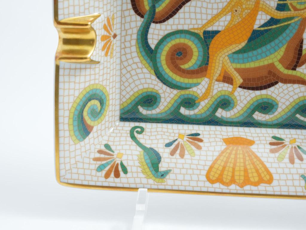 Hermes Naide Change tray porcelain Ashtray mosaic sea horse plate Vide Poche
