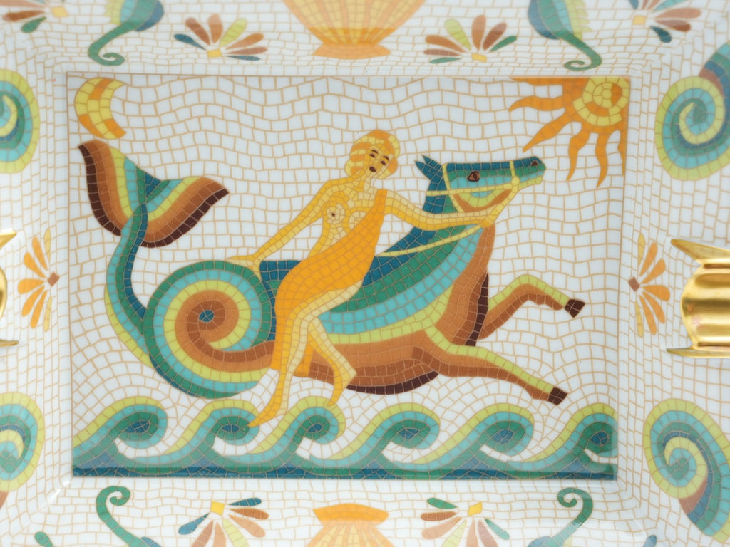 Hermes Naide Change tray porcelain Ashtray mosaic sea horse plate Vide Poche