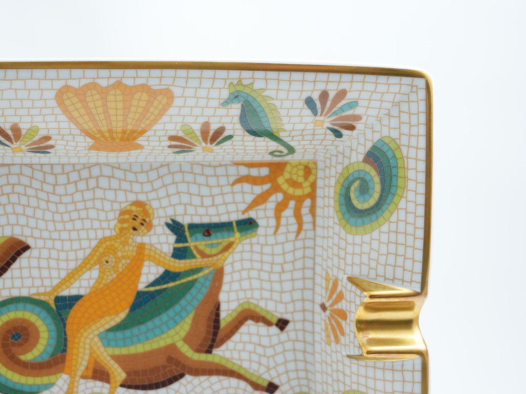Hermes Naide Change tray porcelain Ashtray mosaic sea horse plate Vide Poche