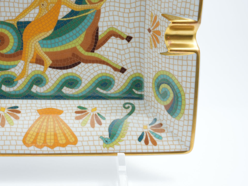 Hermes Naide Change tray porcelain Ashtray mosaic sea horse plate Vide Poche