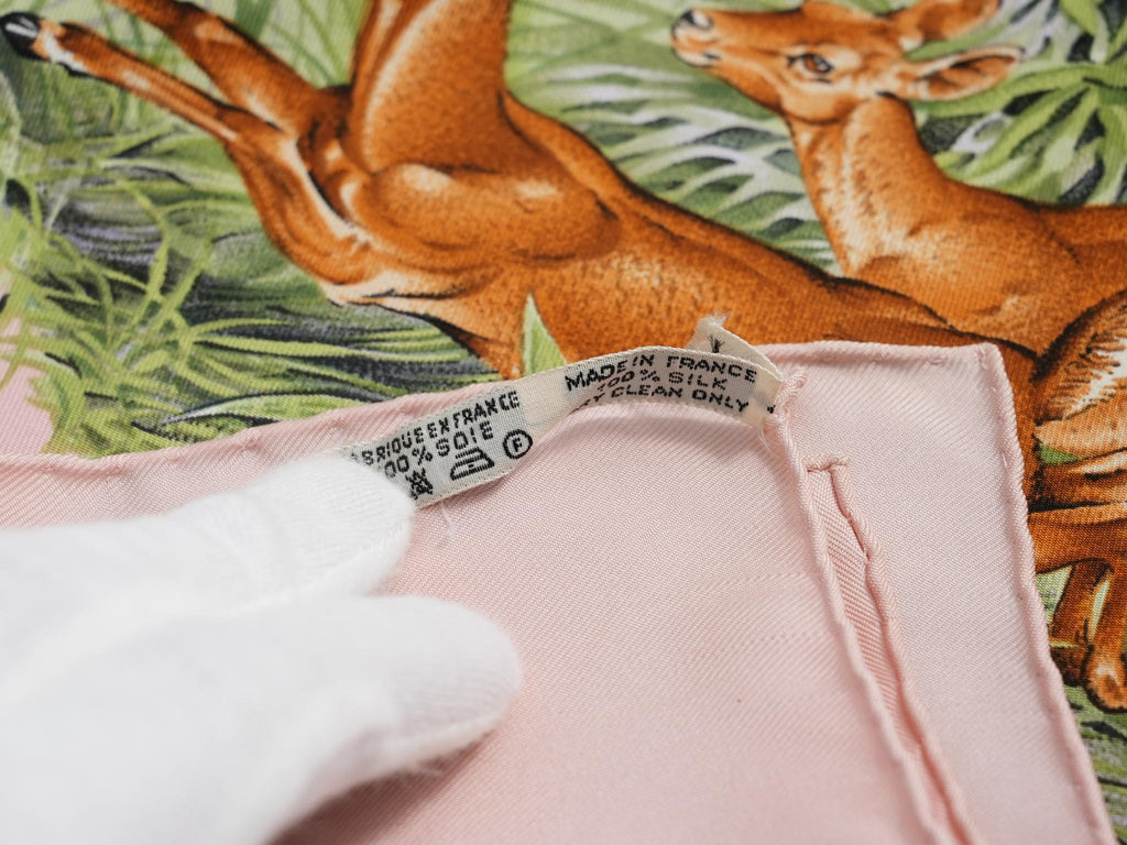 Hermes Scarf Equateur 90 cm silk pink Carre panther jaguar cheetah 35"