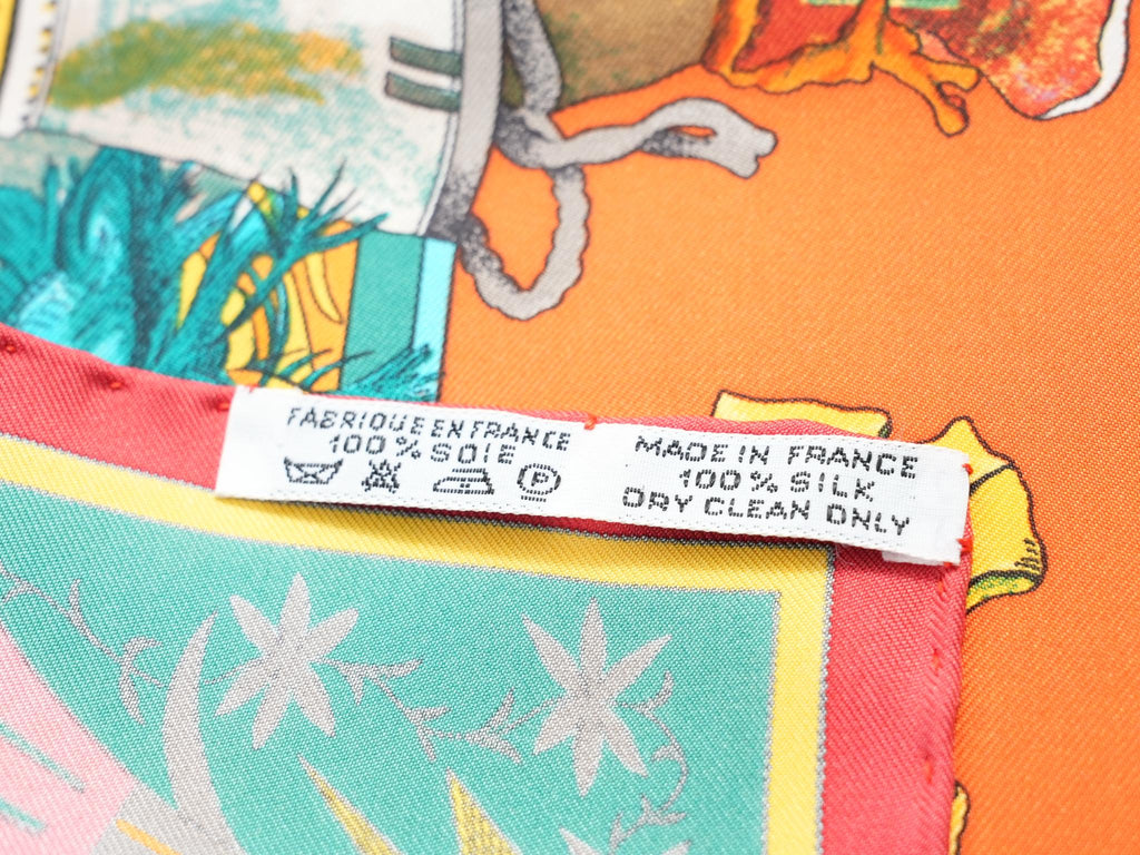 Hermes Scarf Kachina by Kermit Oliver 90 cm silk orange Carre 35" r054