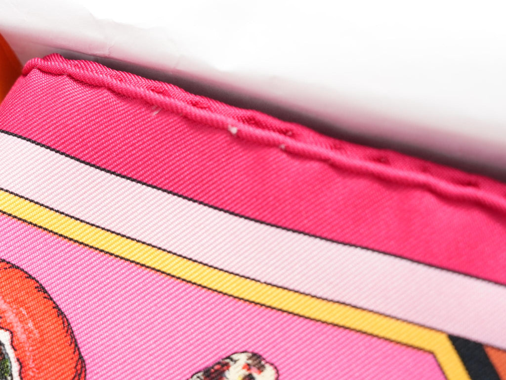 Hermes Scarf Kachina by Kermit Oliver 90 cm silk pink Carre 35" r06