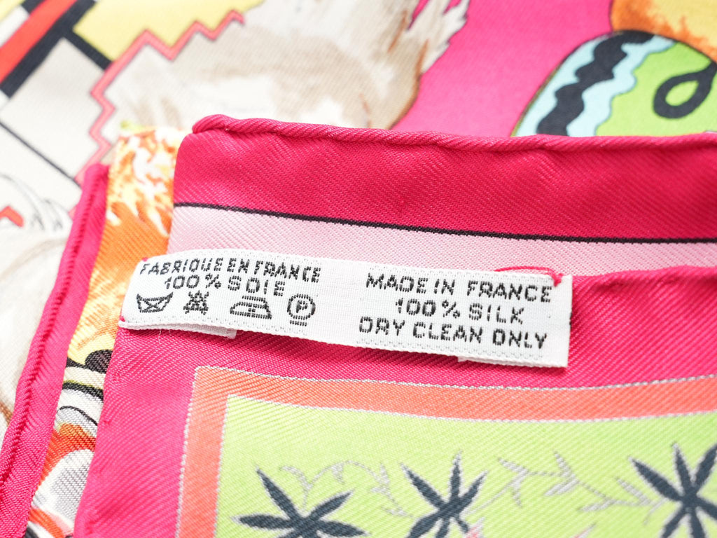 Hermes Scarf Kachina by Kermit Oliver 90 cm silk pink Carre 35" r06