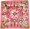 Hermes Scarf Kachina by Kermit Oliver 90 cm silk pink Carre 35" r06