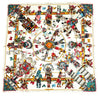 Hermes Scarf Kachina by Kermit Oliver 90 cm silk white Carre 35" 034