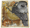 Hermes Scarf Lazy Leopardesses 90 cm silk camel beige Carre leopard animal 35"