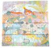 Hermes Scarf Le Carnaval des Animaux 90 cm silk pink blue Carre animal carnival 35"