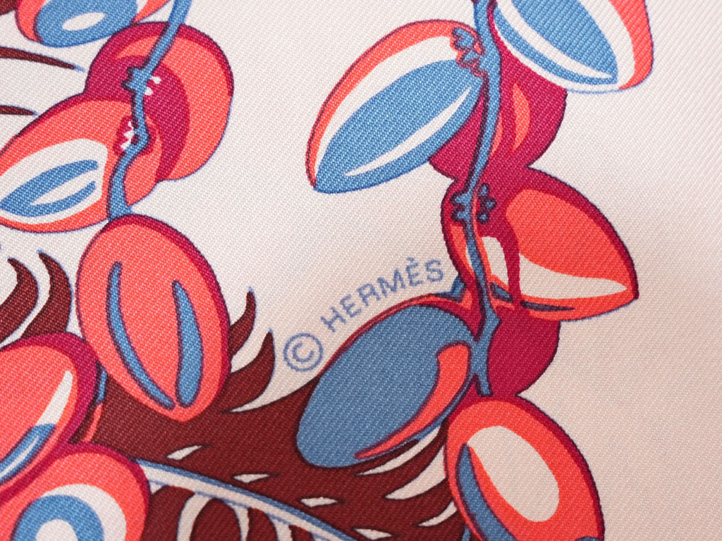 Hermes Scarf Mythiques Phoenix by Laurence Bourthoumieux 90 cm silk pink Carre