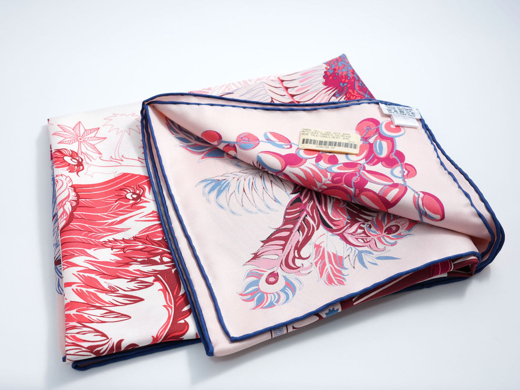 Hermes Scarf Mythiques Phoenix by Laurence Bourthoumieux 90 cm silk pink Carre