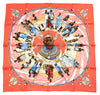 Hermes Scarf Perles Du Kenya 90 cm silk orange pink 1997 Carre pearl 35"