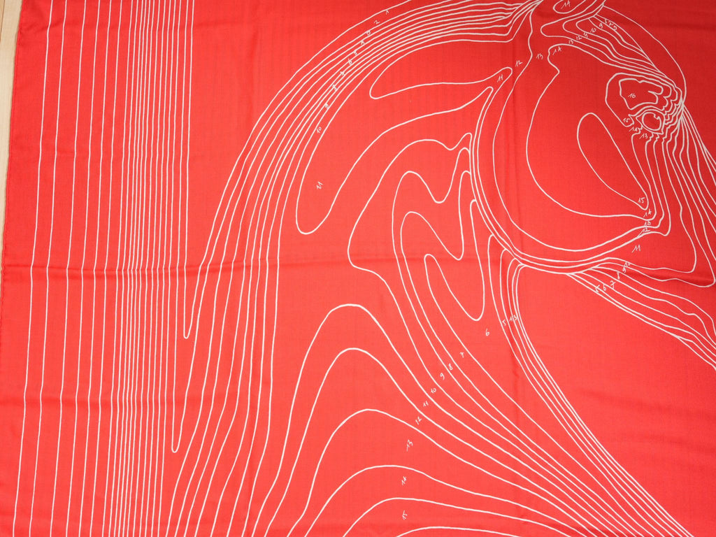 Hermes Shawl Pegase Paysage 140 cm Cashmere silk scarf stole red Pegasus 56"