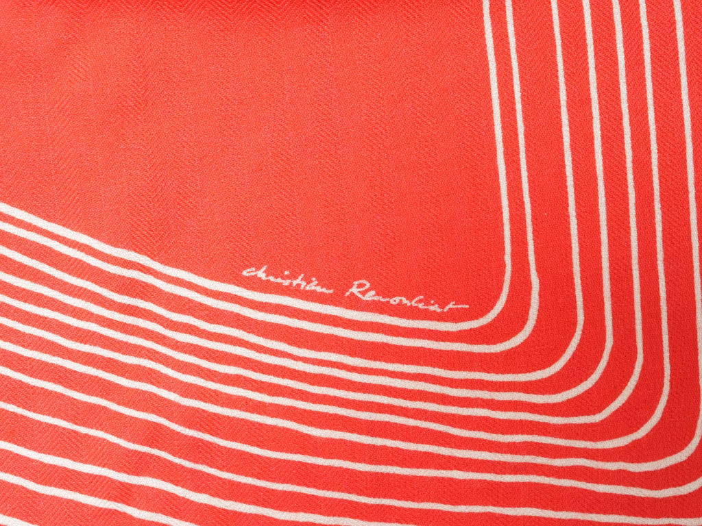 Hermes Shawl Pegase Paysage 140 cm Cashmere silk scarf stole red Pegasus 56"