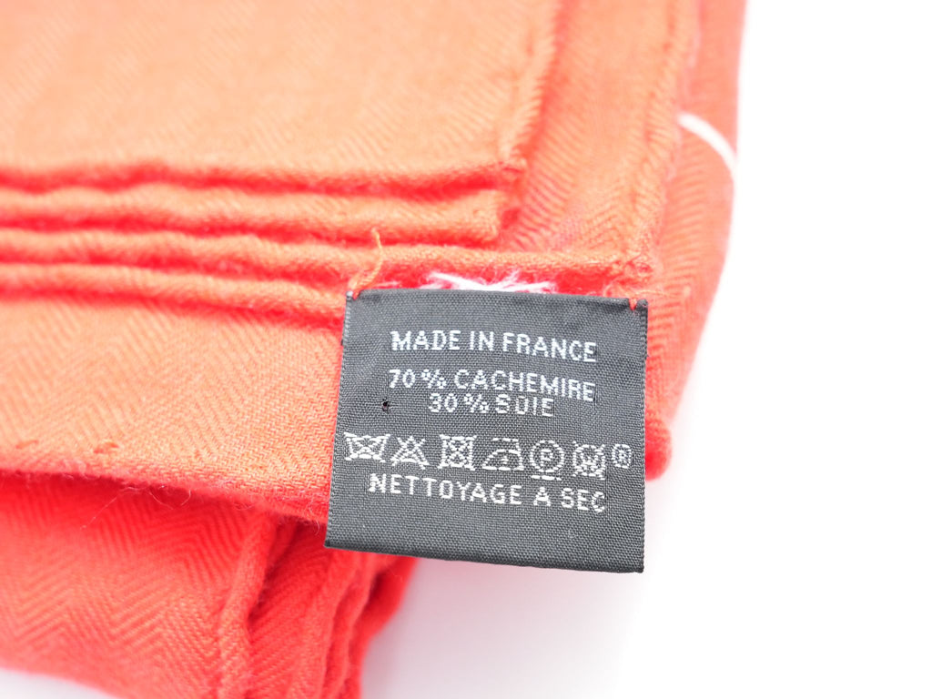 Hermes Shawl Pegase Paysage 140 cm Cashmere silk scarf stole red Pegasus 56"