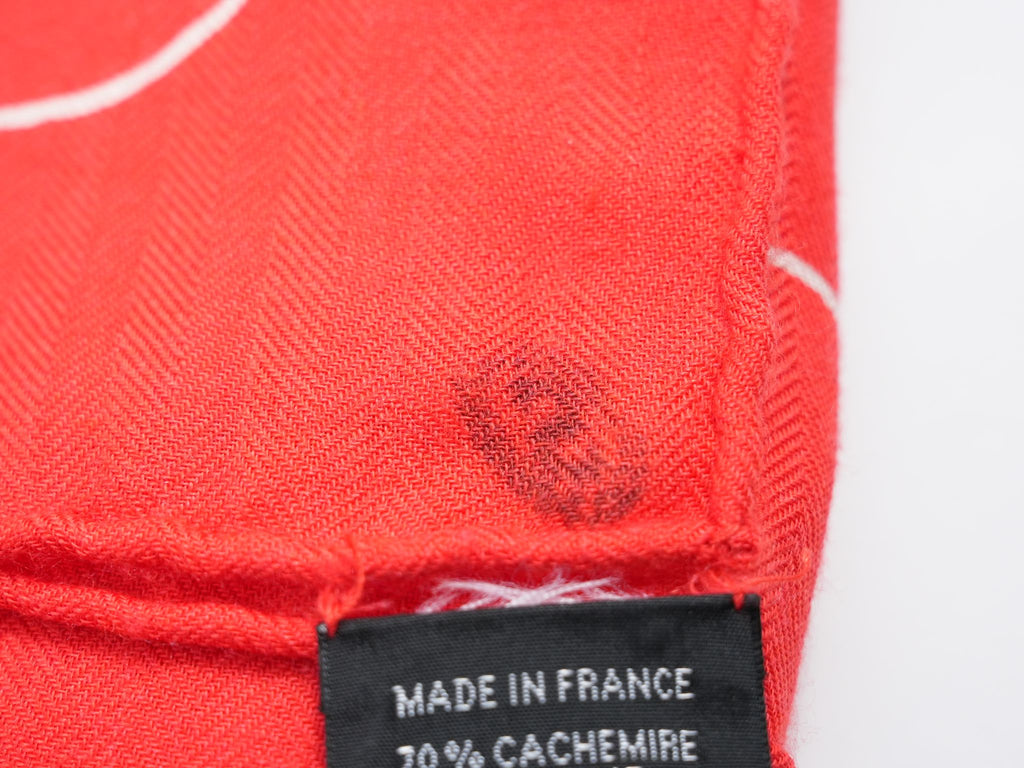 Hermes Shawl Pegase Paysage 140 cm Cashmere silk scarf stole red Pegasus 56"