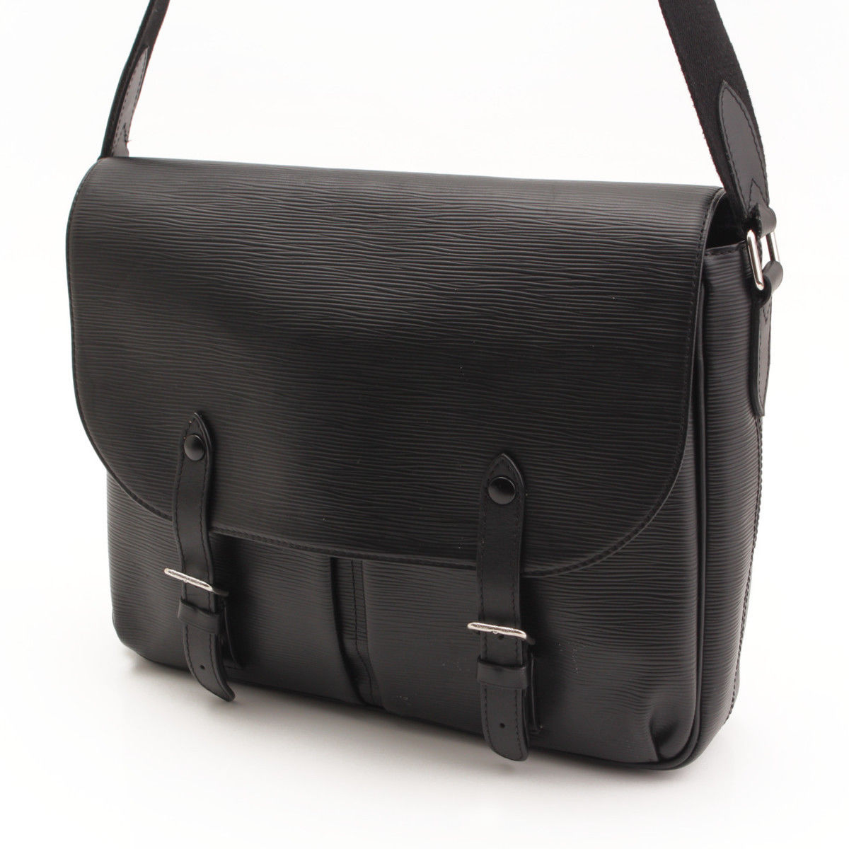 Louis Vuitton Epi Christopher Messenger Bag Black with Box Authentic