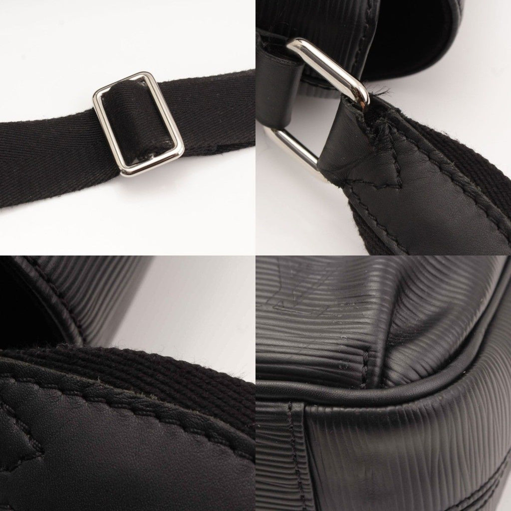 Louis Vuitton Epi Christopher Messenger Bag Black with Box Authentic
