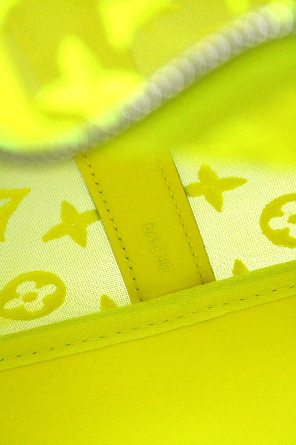 Louis Vuitton Keepall 50 Virgil Abloh Yellow mesh Boston Bag M55380 w/Receipt