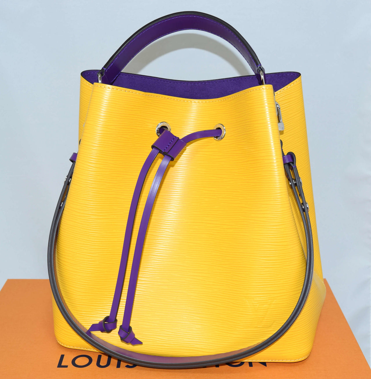 Louis Vuitton Neonoe Epi Leather Bag Yellow purple handbag