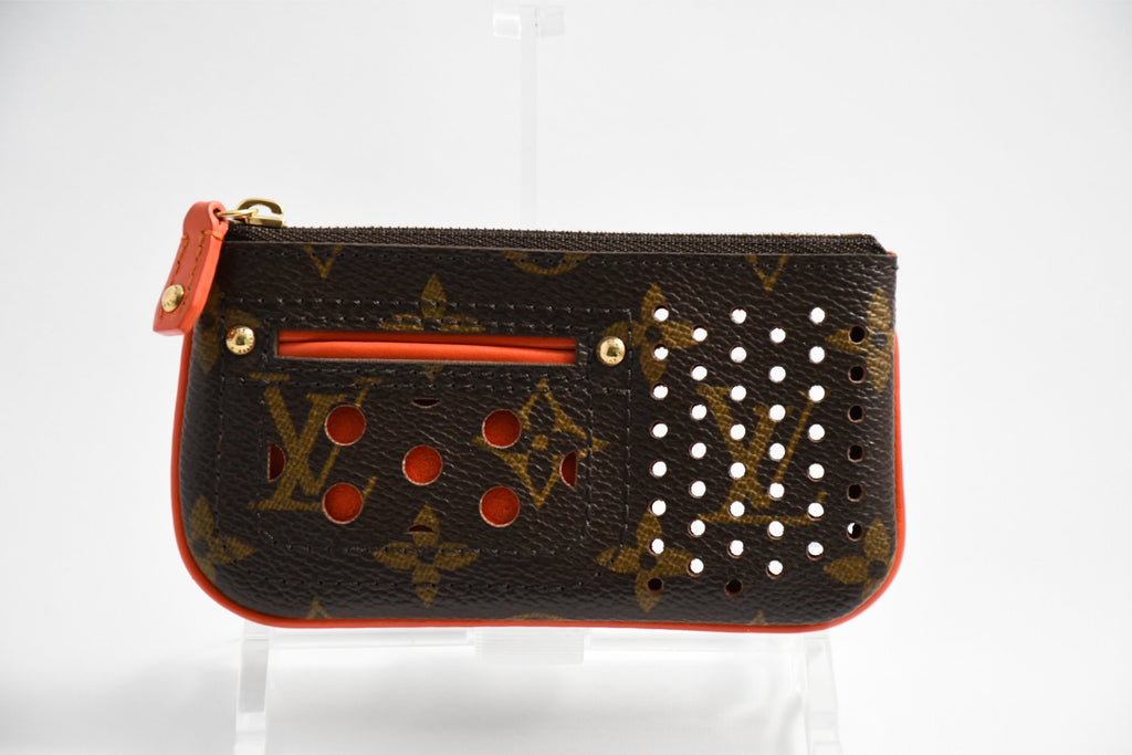 Louis Vuitton Perfo Pochette Cles Orange monogram Coin purse wallet M95222
