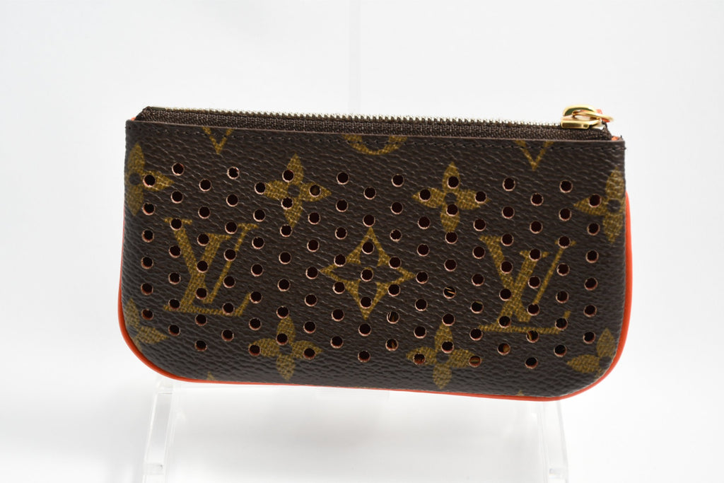 Louis Vuitton Perfo Pochette Cles Orange monogram Coin purse wallet M95222