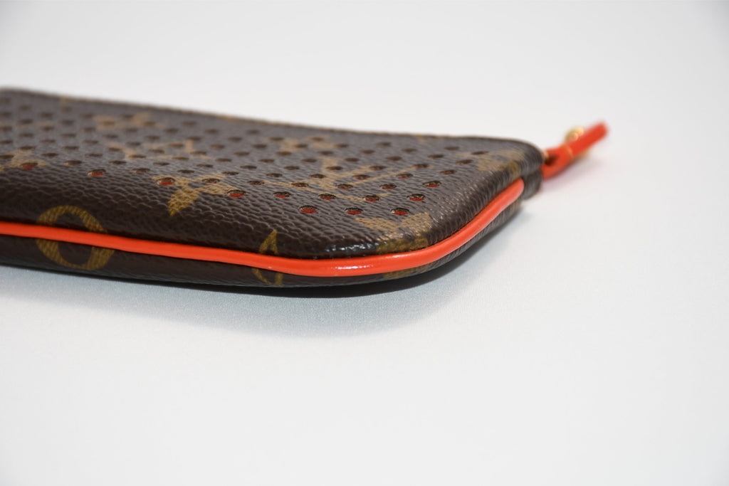 Louis Vuitton Perfo Pochette Cles Orange monogram Coin purse wallet M95222