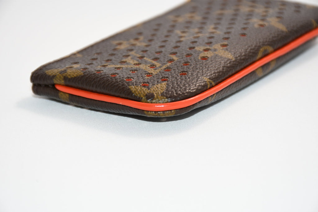 Louis Vuitton Perfo Pochette Cles Orange monogram Coin purse wallet M95222