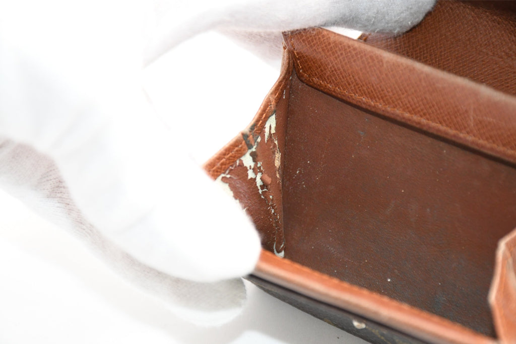Louis Vuitton Porte Monnaie Plat Coin wallet monogram purse M61930 USED