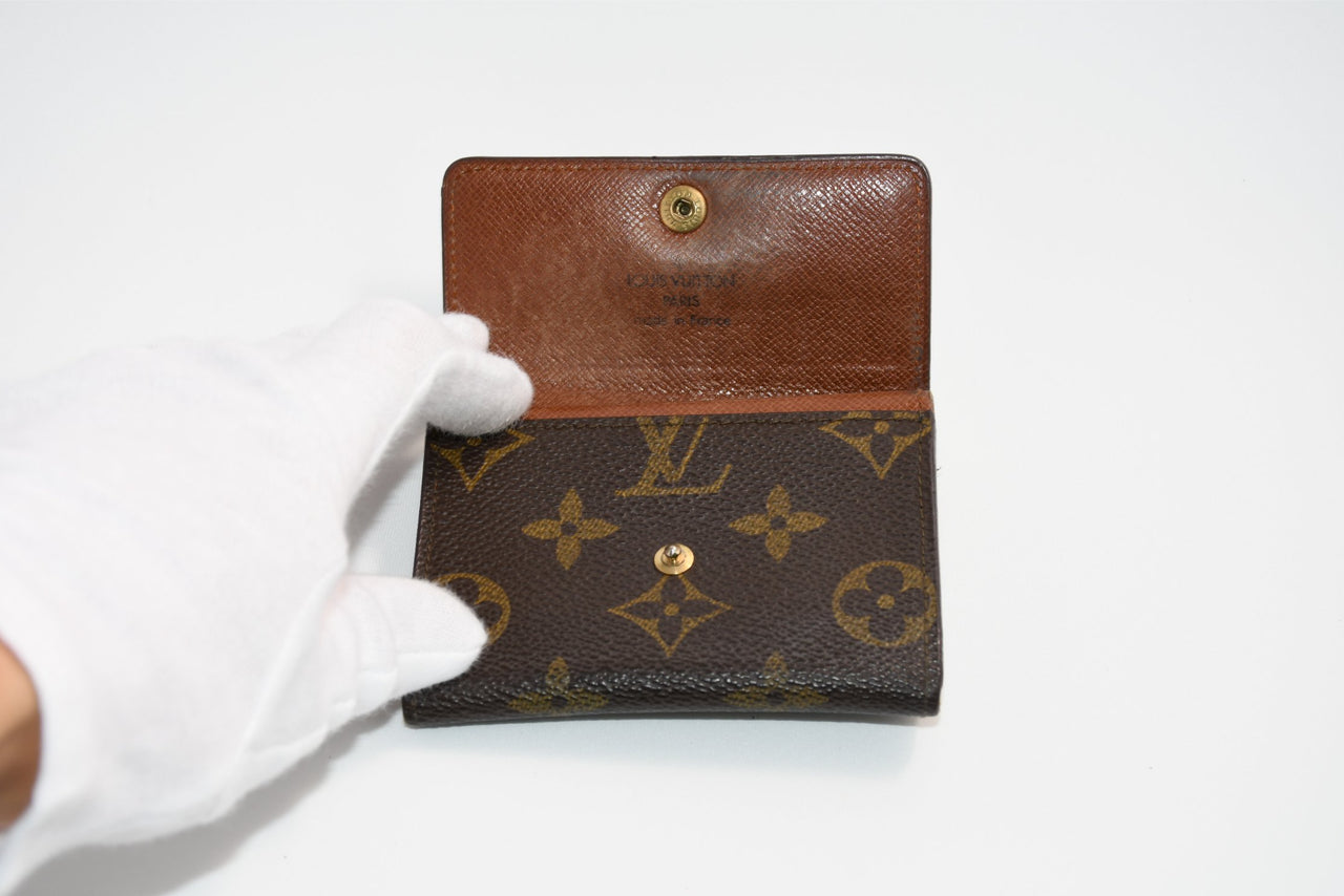 Louis Vuitton Porte Monnaie Plat Coin wallet monogram purse M61930 USED
