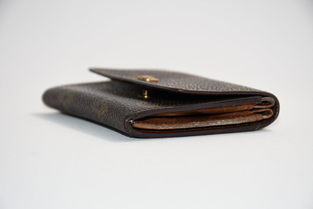 Louis Vuitton Porte Monnaie Plat Coin wallet monogram purse M61930 USED