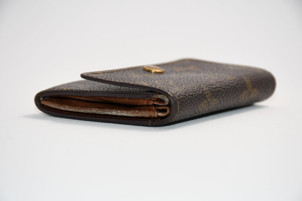 Louis Vuitton Porte Monnaie Plat Coin wallet monogram purse M61930 USED