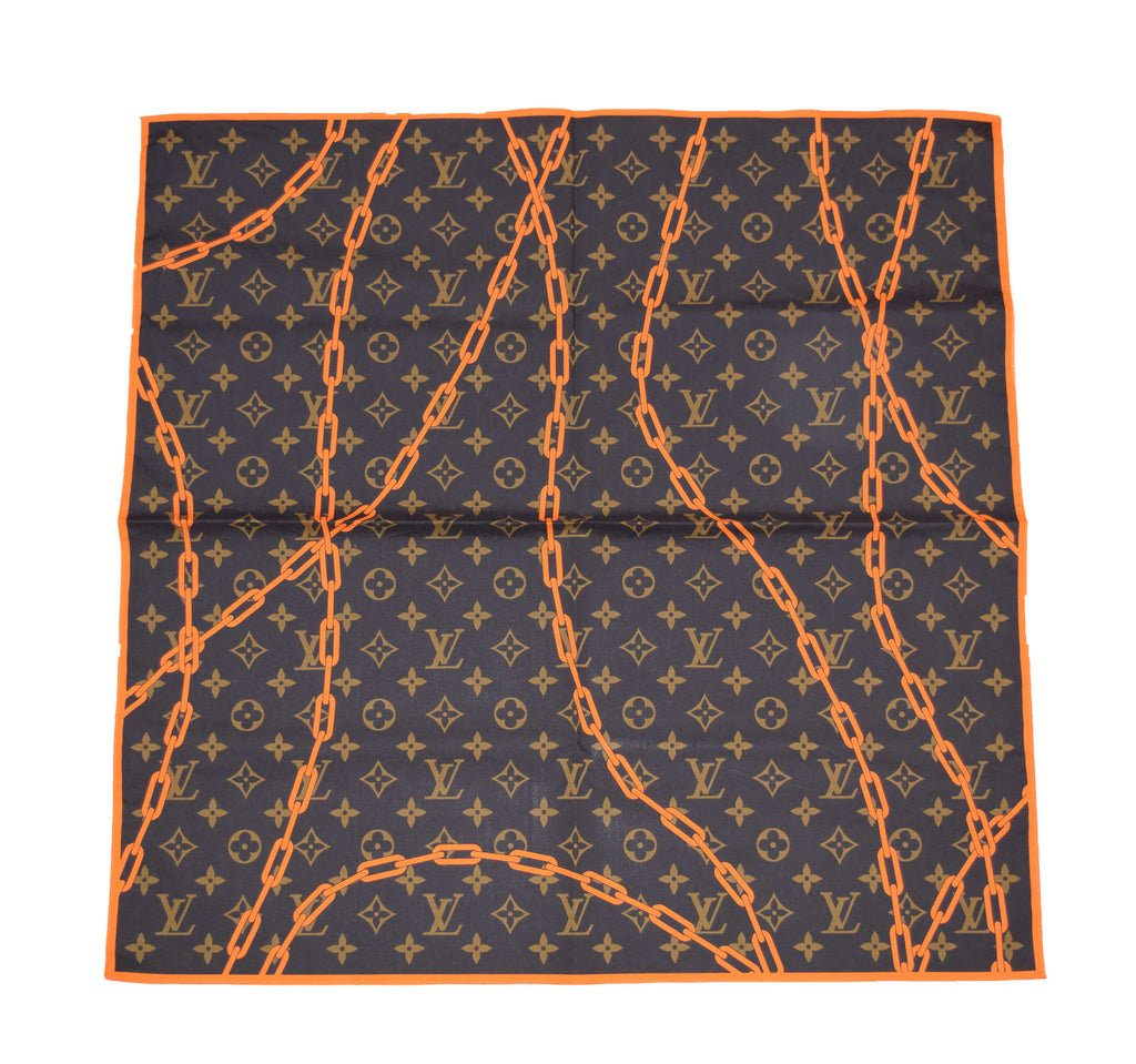 Louis Vuitton Virgil Abloh Monogram Solar Ray Chain Logo Bandana 55 cm Scarf YA2