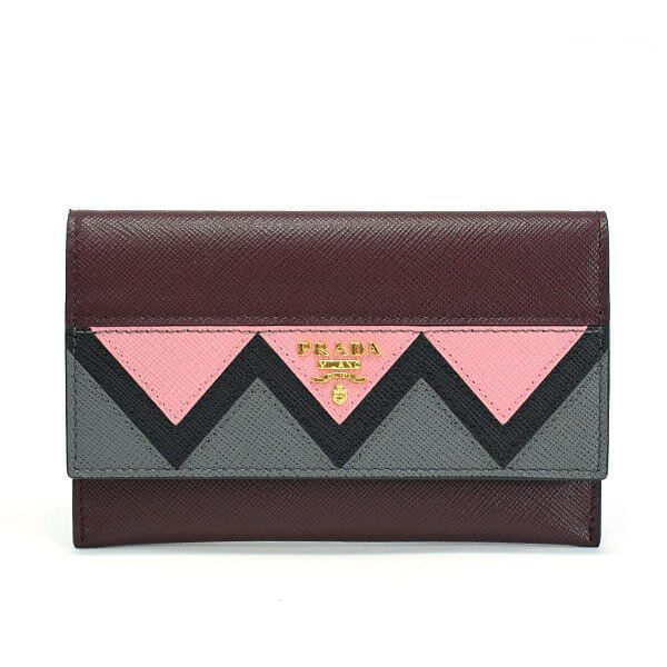 PRADA Saffiano Greche Card Holder Organizer 1MC004 Greca MINT