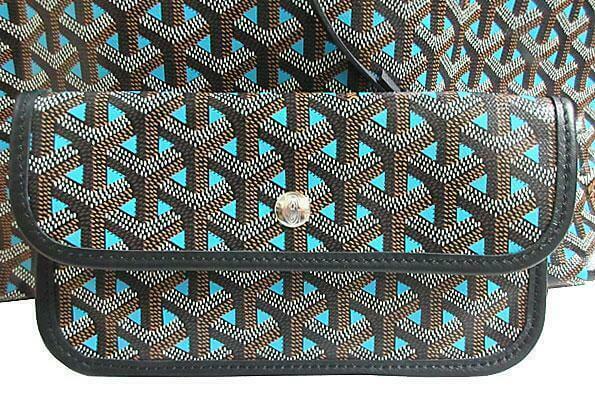 GOYARD Saint Louis Claire Voie Bag PM and Pouch Turquoise Blue Tote