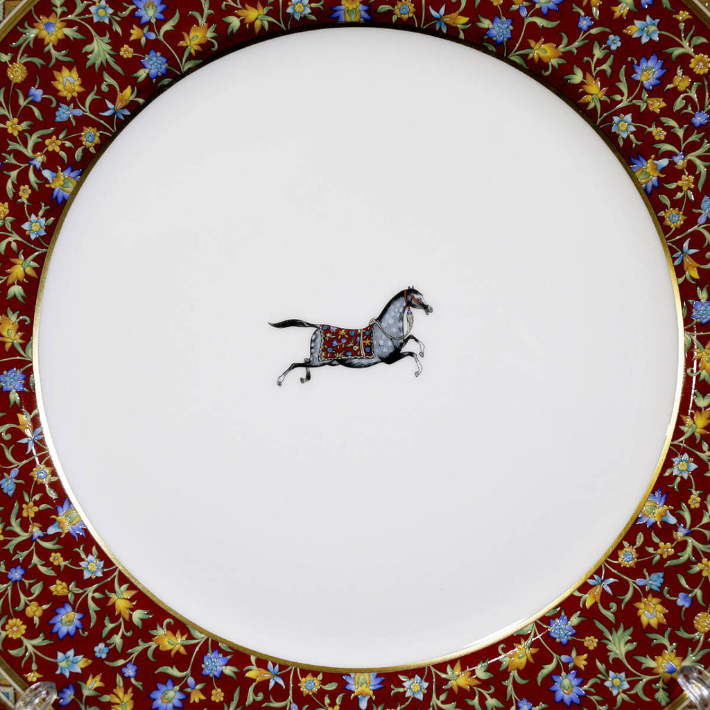 Hermes Cheval d'Orient Dinner Plate 26 cm porcelain horse brown dinnerware 10