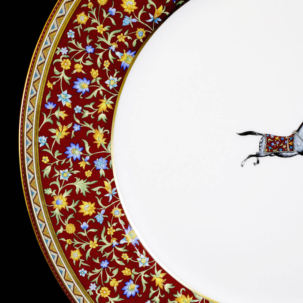Hermes Cheval d'Orient Dinner Plate 26 cm porcelain horse brown dinnerware 10