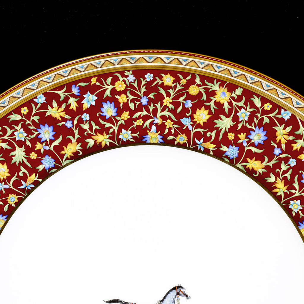 Hermes Cheval d'Orient Dinner Plate 26 cm porcelain horse brown dinnerware 10