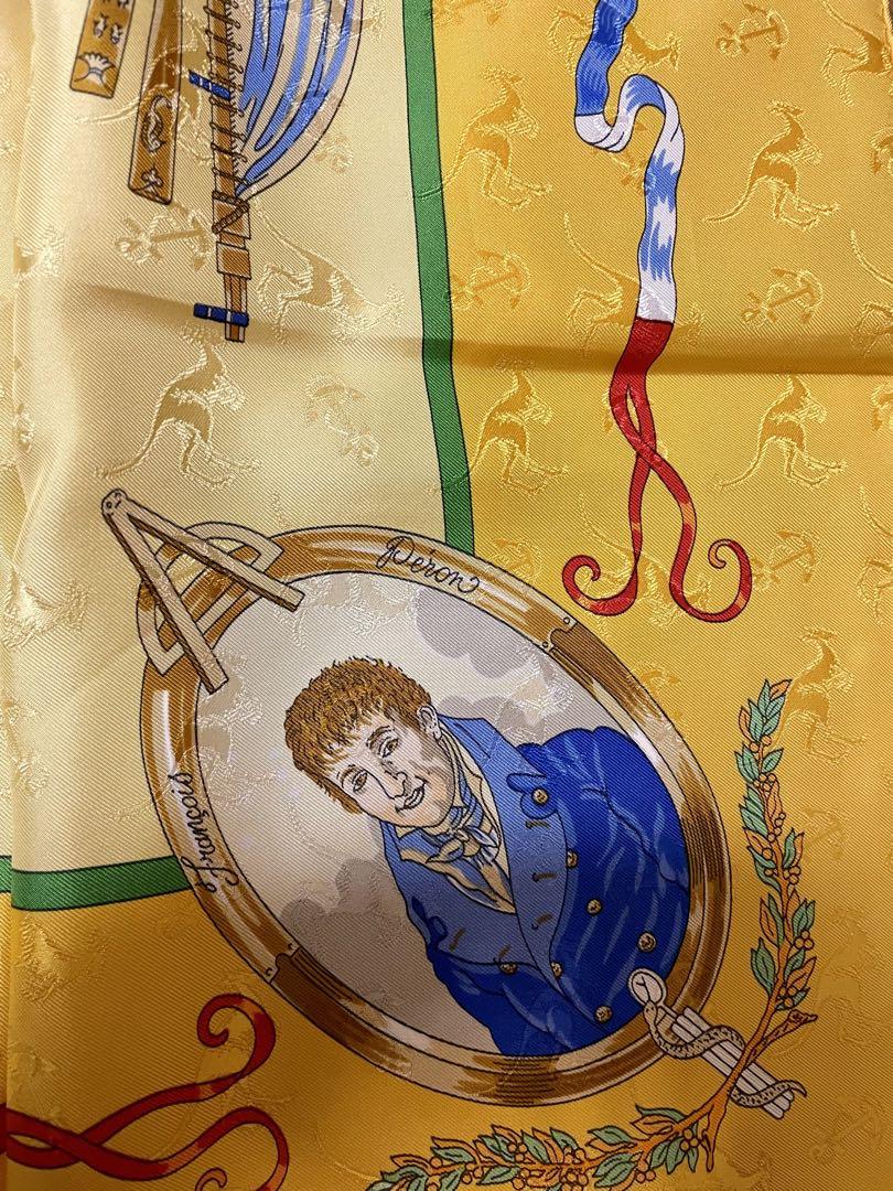 Hermes Scarf Le Geographe Silk 90 cm Yellow geography Carre