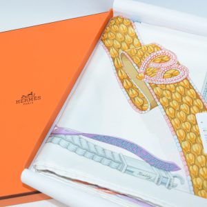 Hermes Scarf Ceintures et Liens by Laurence Toutsy Bourthoumieux Silk ...