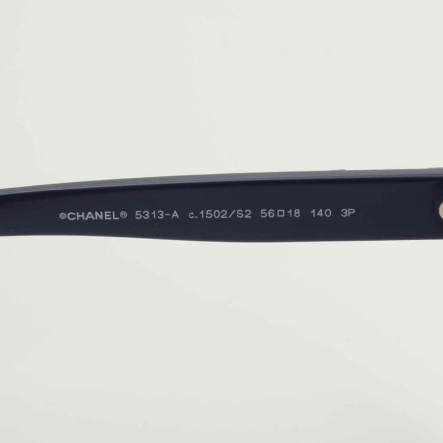 Chanel Sunglasses Butterfly Navy Blue 5313-A Coco mark Sz 56□18