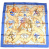 Hermes Scarf Les Petits Princes Silk 90 cm Blue Horse Carre Shawl Stole