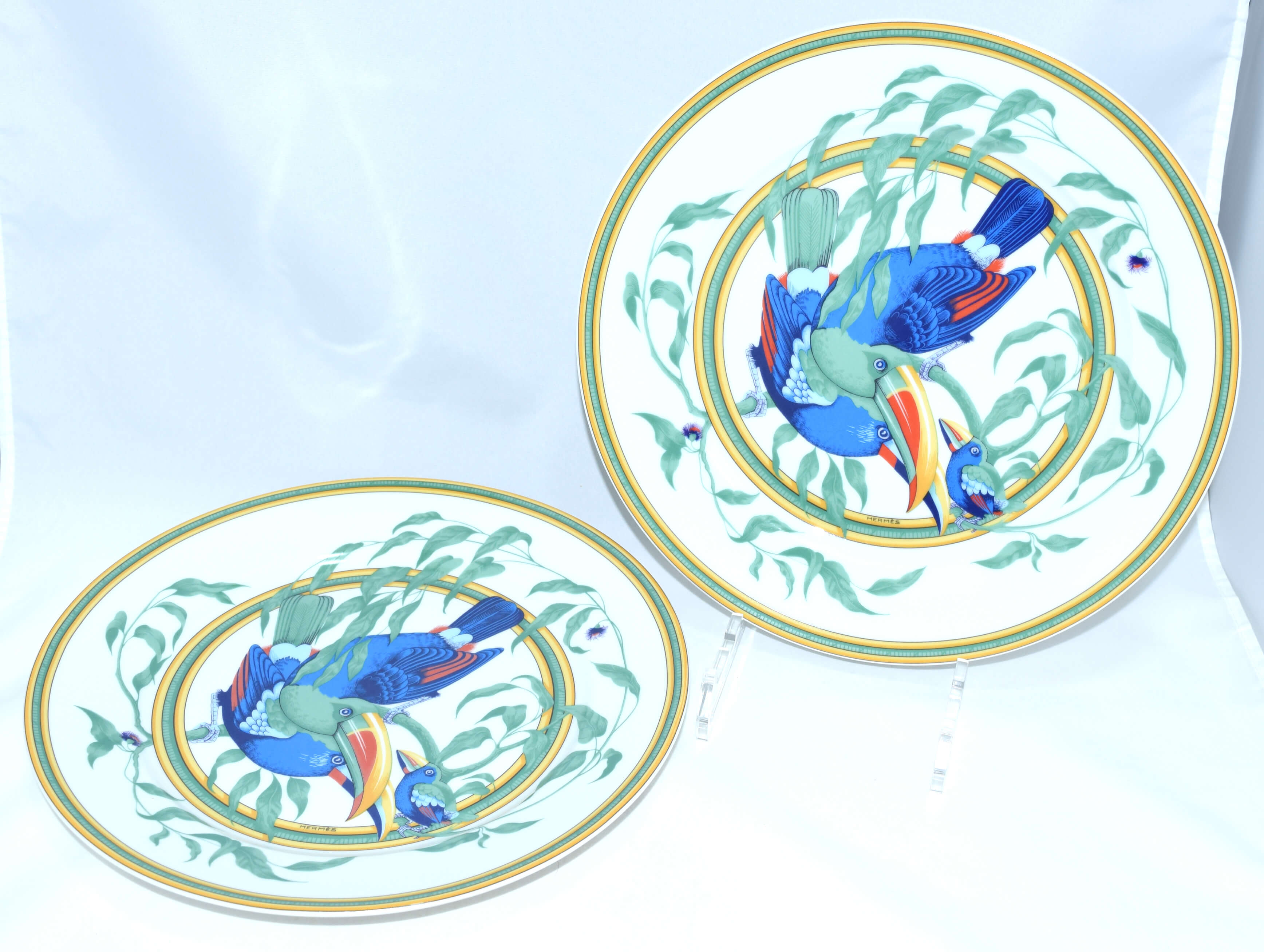 Hermes Toucan Porcelain Dinner Plate 27 cm Set of 2 Dinnerware 10.6