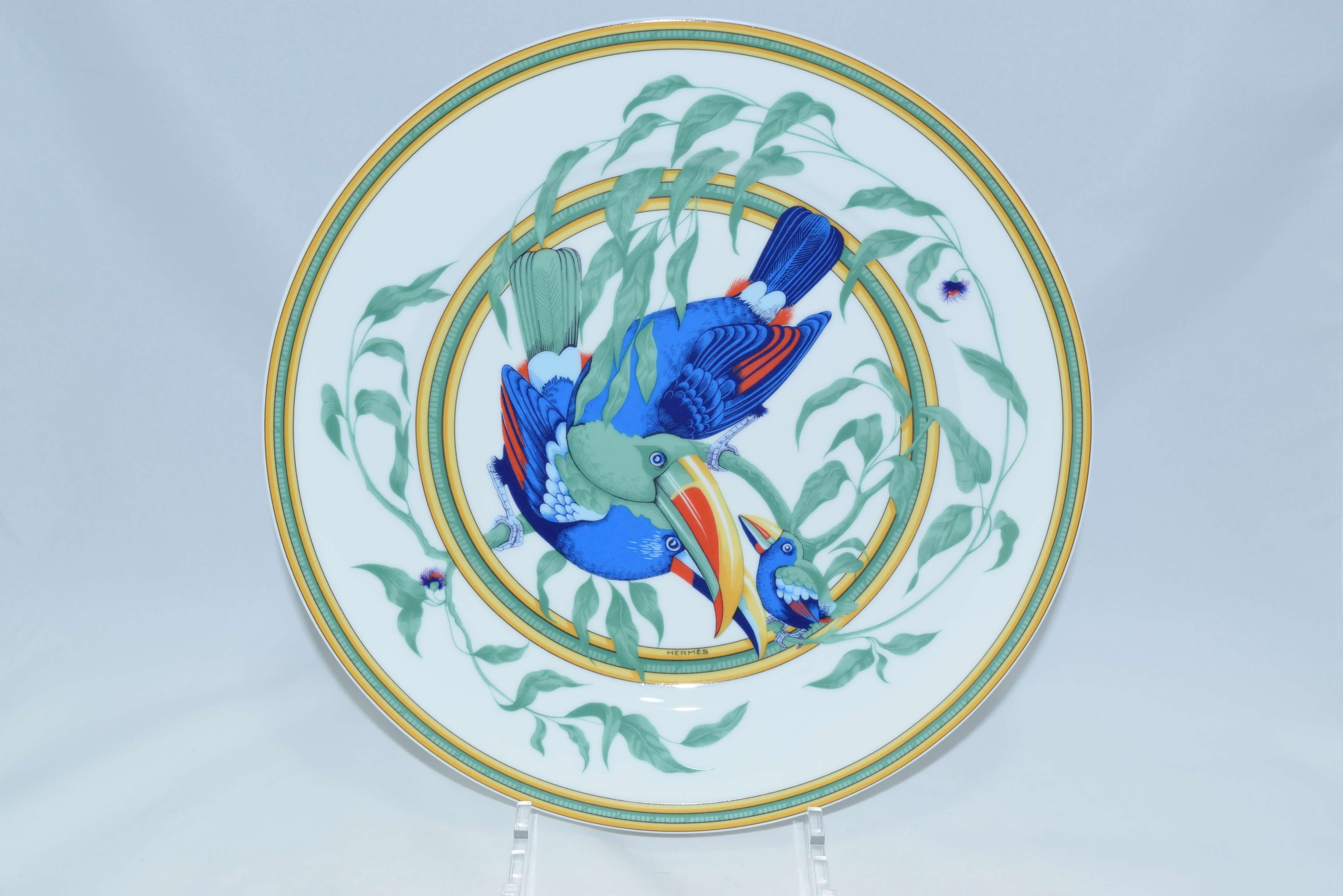 Hermes Toucan Porcelain Dinner Plate 27 cm Set of 2 Dinnerware 10.6