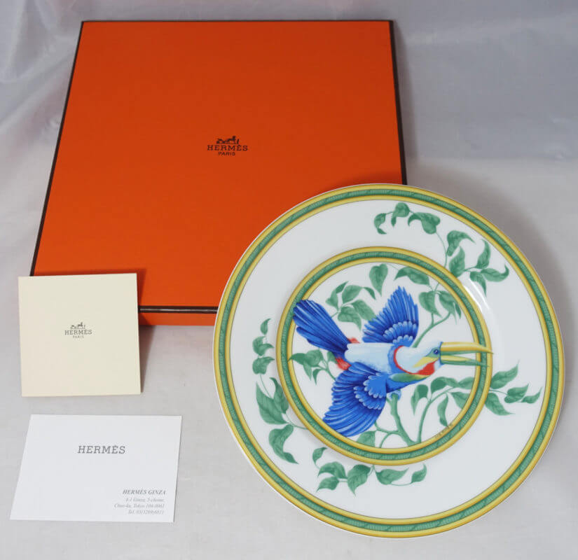 Hermes Toucan Porcelain Plate 22 cm Dinnerware 8.6" tableware bird NEW